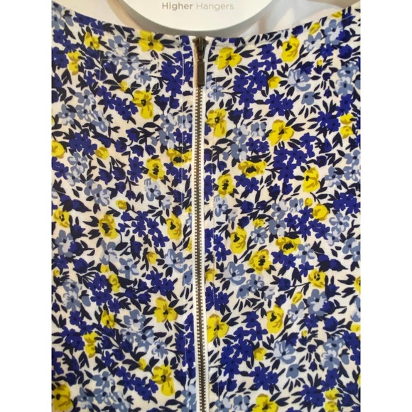 Old Navy Shift Dress Large Long Sleeves Blue Yellow Floral NEW - Picture 4 of 8